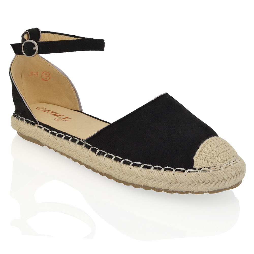 black espadrilles with ankle strap